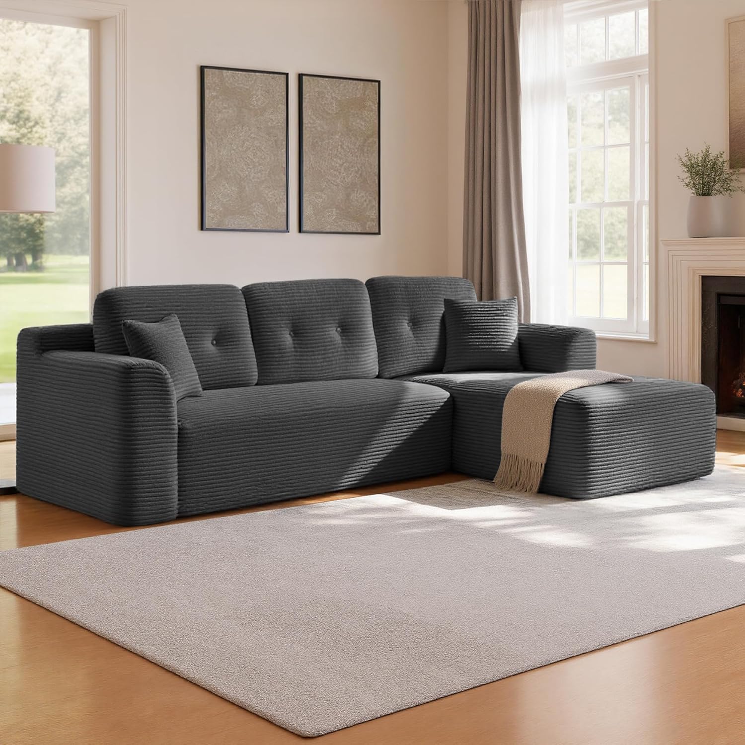 Hoekbank – Modulaire Slaapbank – 244 cm Breed – Met Chaise Longue Rechts