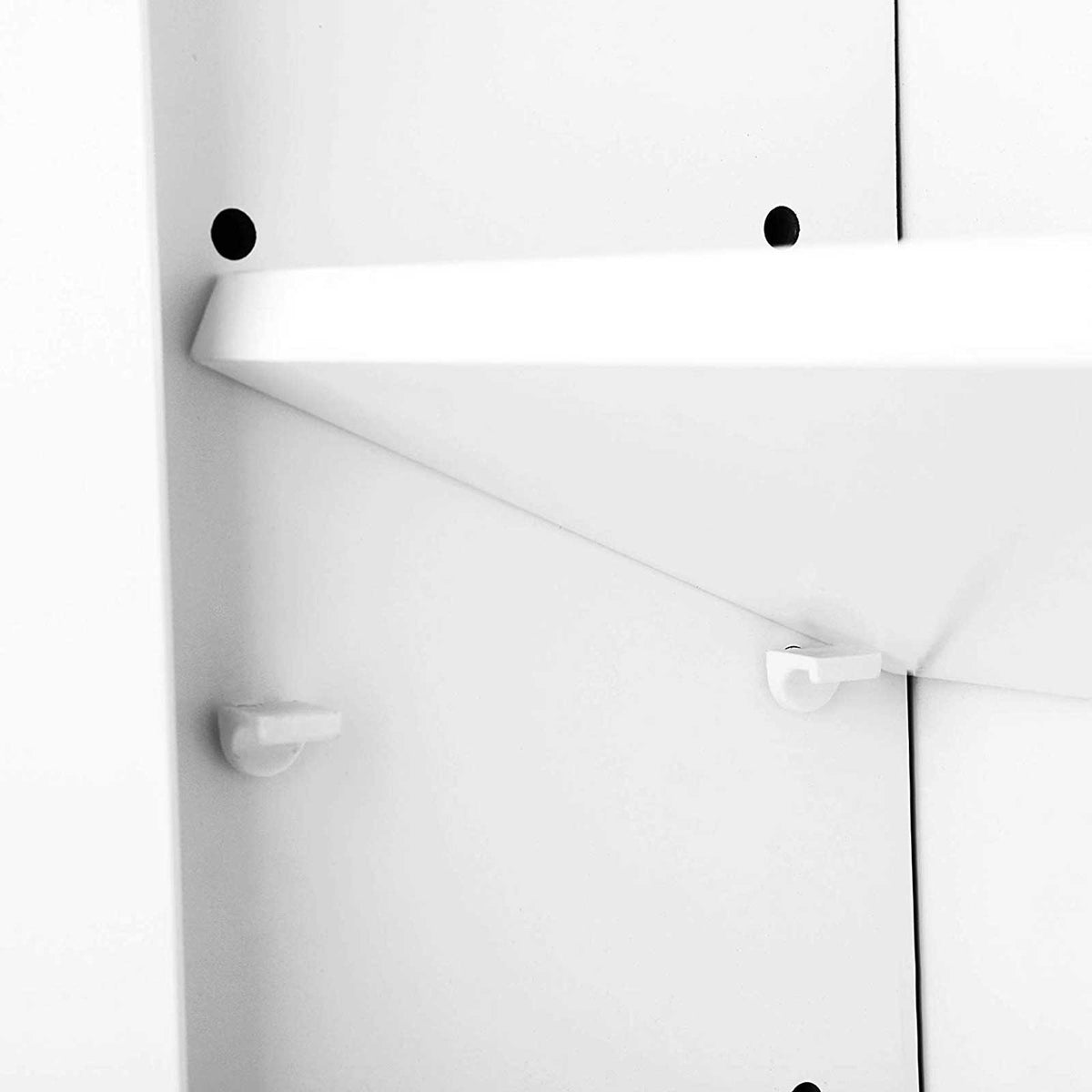 Hangkast met 2 Lamellendeuren en Open Vak – Badkamerkast – Verstelbare Plank – 60 x 20 x 70 cm