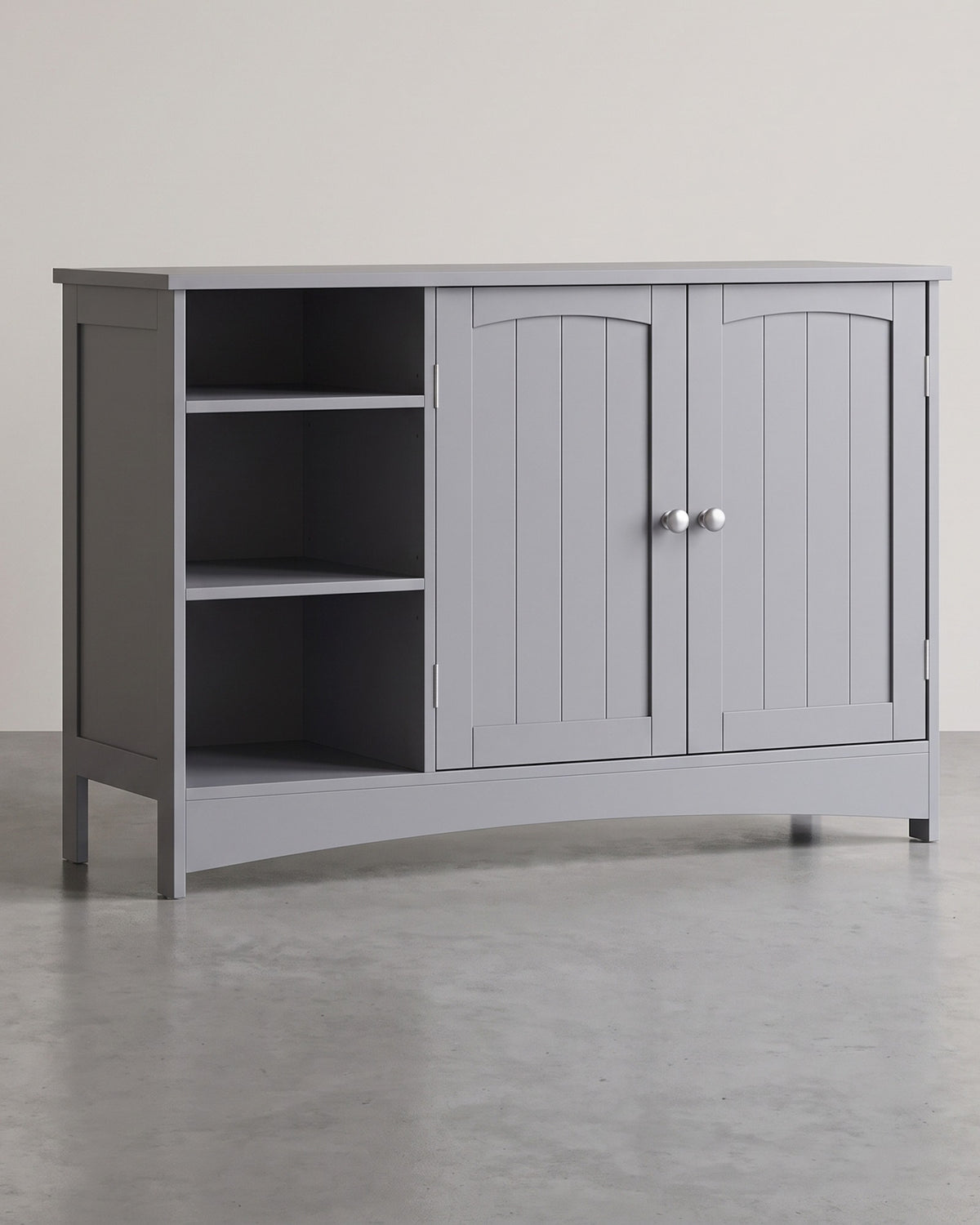 Wastafelonderkast – 2 Deuren & Open Vakken – Verstelbare Planken – Sifonuitsparing – 90 x 30 x 60 cm