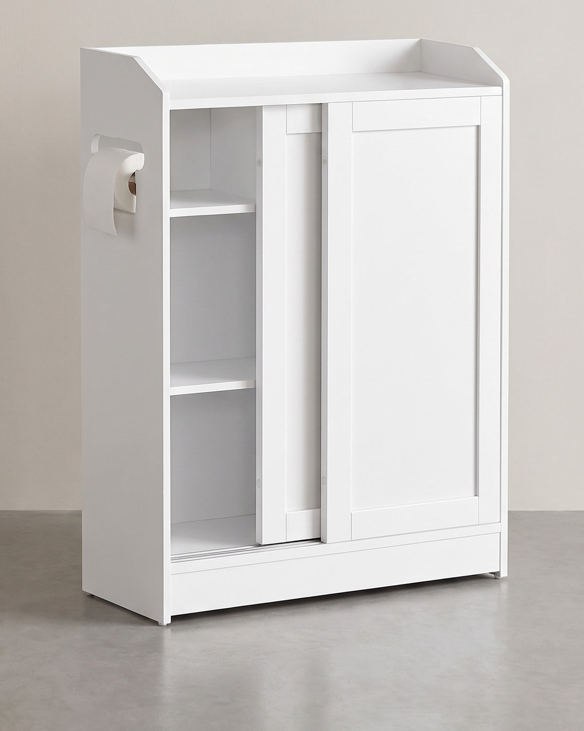 Badkamerkast met Schuifdeuren – Toiletrolhouder Links of Rechts – 60 x 20 x 80 cm