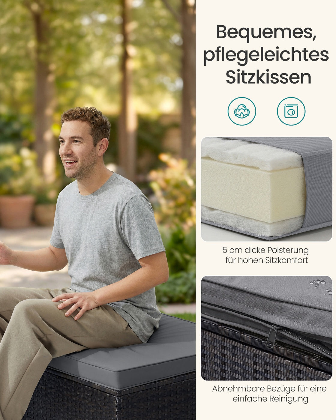 Loungeset met Tafel - Tuinbank - Tuinset - Polyrattan Tuinmeubelset