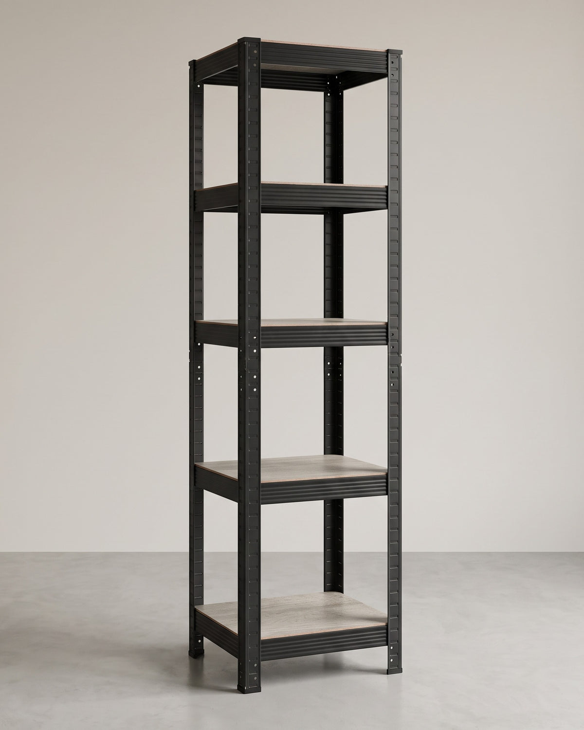 Smal Opbergrek met 5 Verstelbare Planken – Industriële Look – Tot 80 kg per Plank – 37 x 37 x 150 cm