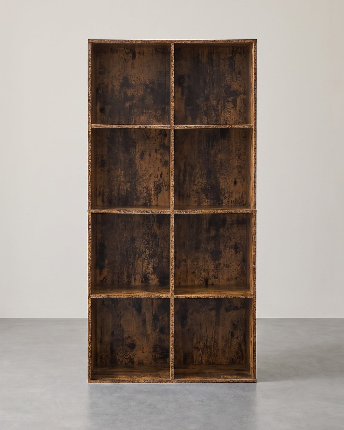 Boekenkast met 8 Vakken – Staand of Liggend als TV-meubel – Vintage Bruin – 65,5 x 30 x 129,5 cm