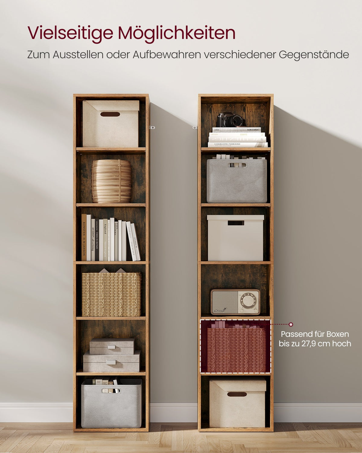 Modern Open Boekenkast – Ruim Staand Opbergrek Met Verstelbare Planken en Minimalistisch Design