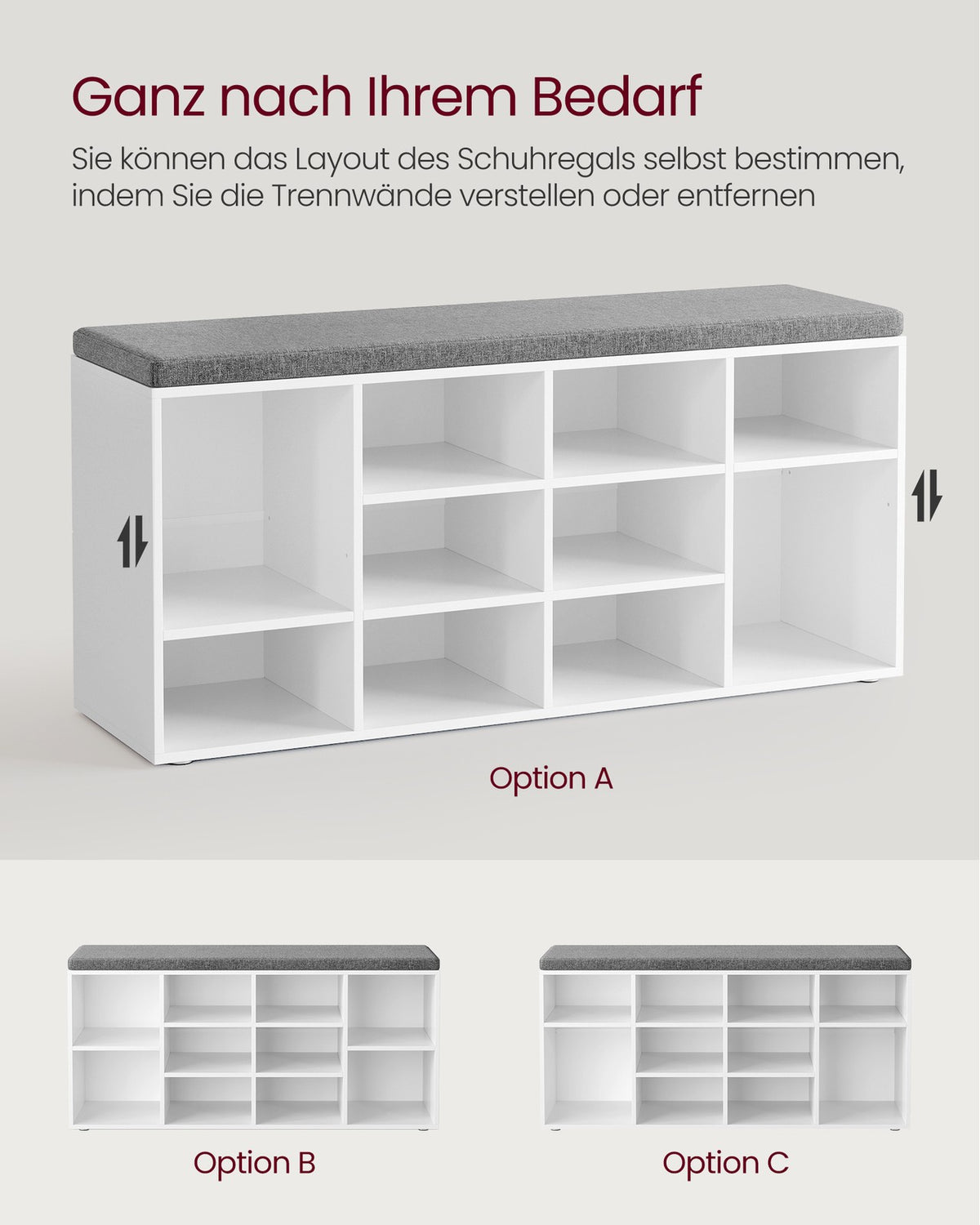 Schoenenbank met Opbergruimte – Verstelbare Planken – Linnenlook Bekleding – Tot 136 kg