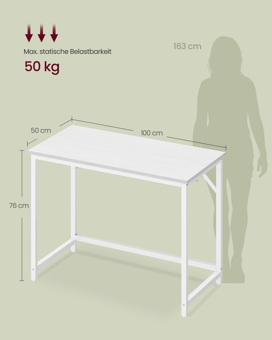 Bureau Industrieel – Houtlook met Stalen Frame – Computerbureau tot 50 kg