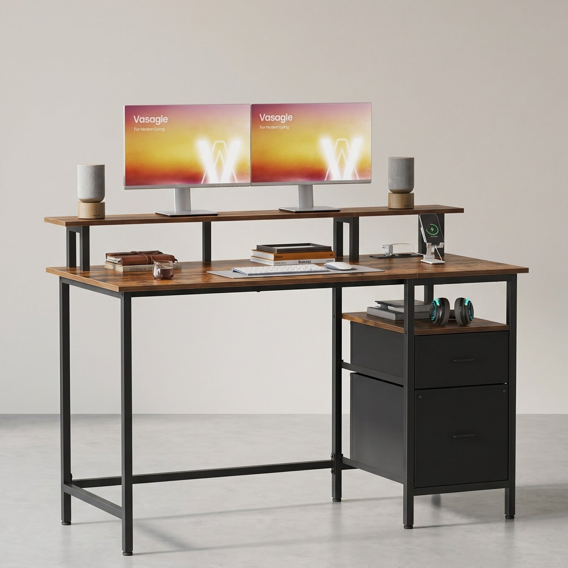 Bureau met Lades - Computertafel met USB en Stopcontact