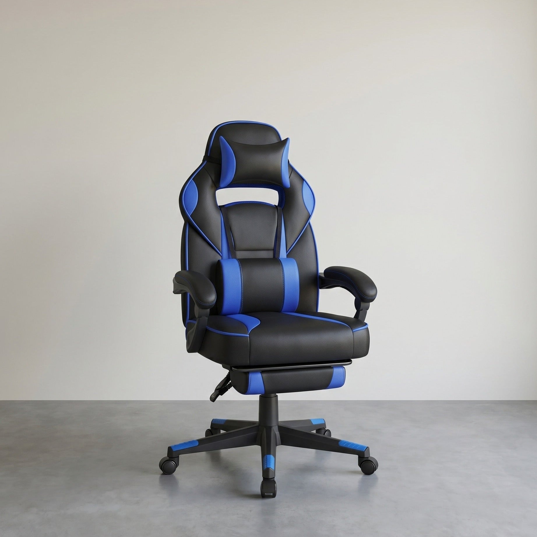 Gamestoel Ergonomisch – Met Hoofdkussen en Voetensteun – Verstelbaar