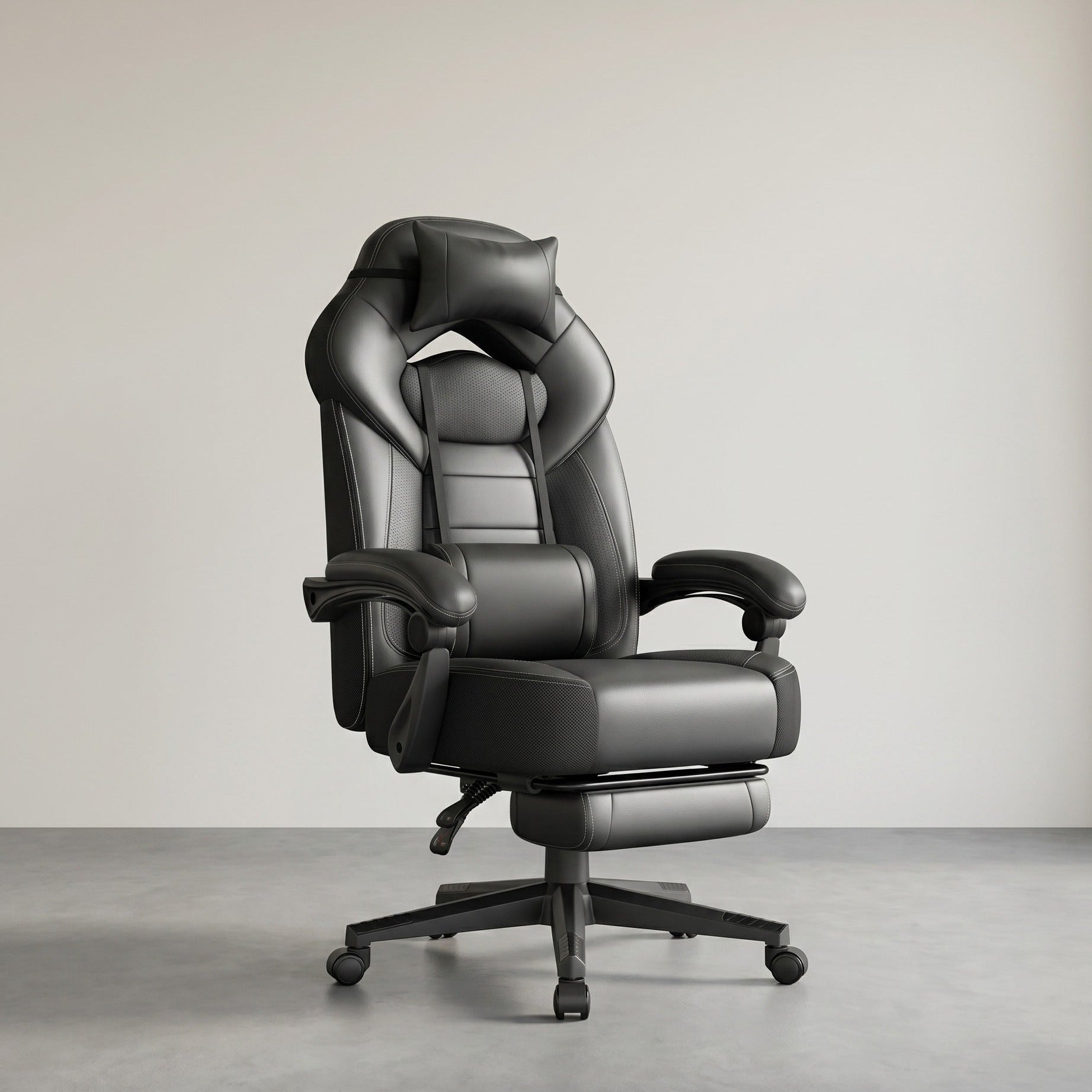 Gamestoel met Voetsteun – Ergonomisch – Kantelbaar – Extra Dik Zitvlak – In Hoogte Verstelbaar