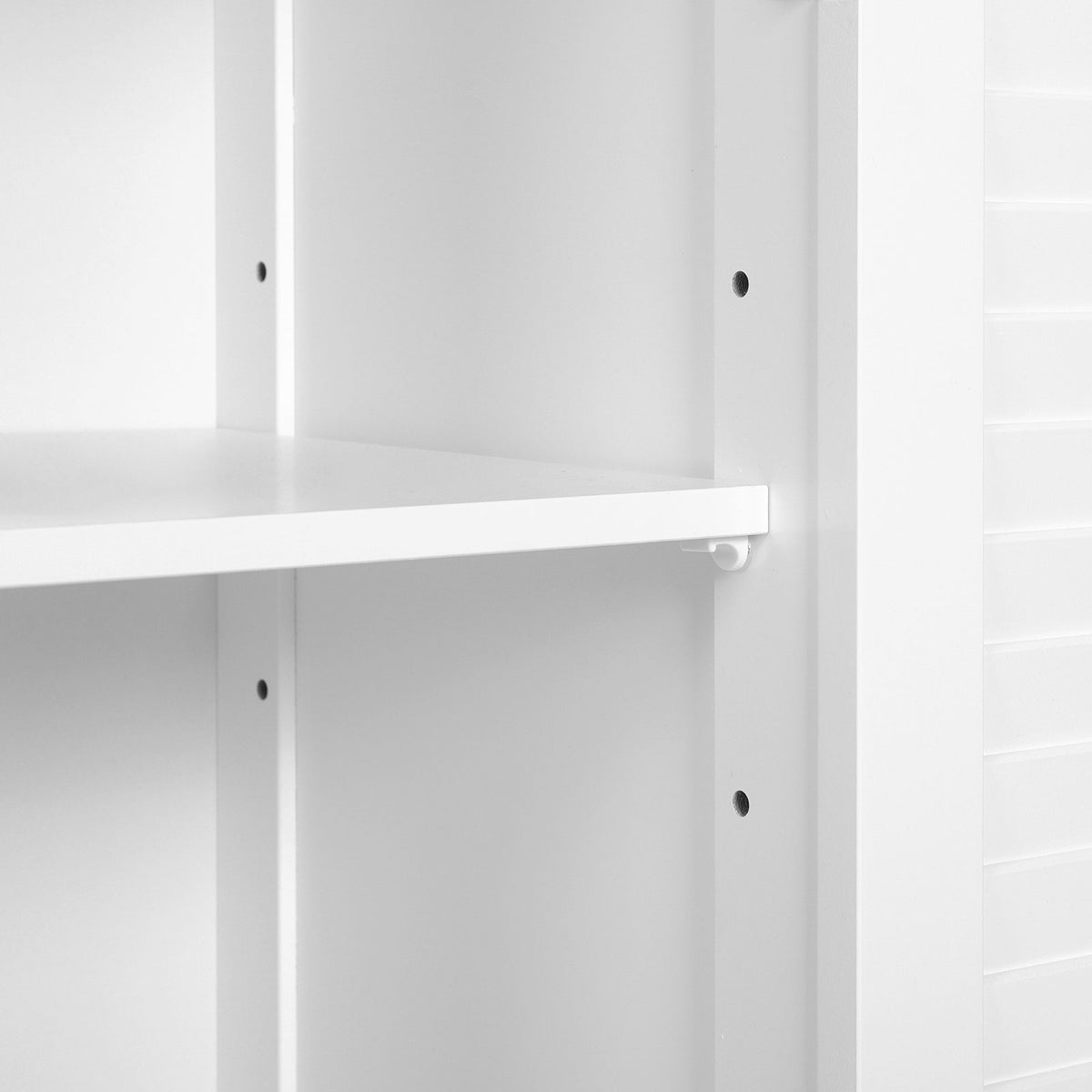 Wastafelonderkast met Lamellendeuren – Mat Wit – Verstelbare Plank – 60 x 30 x 60 cm