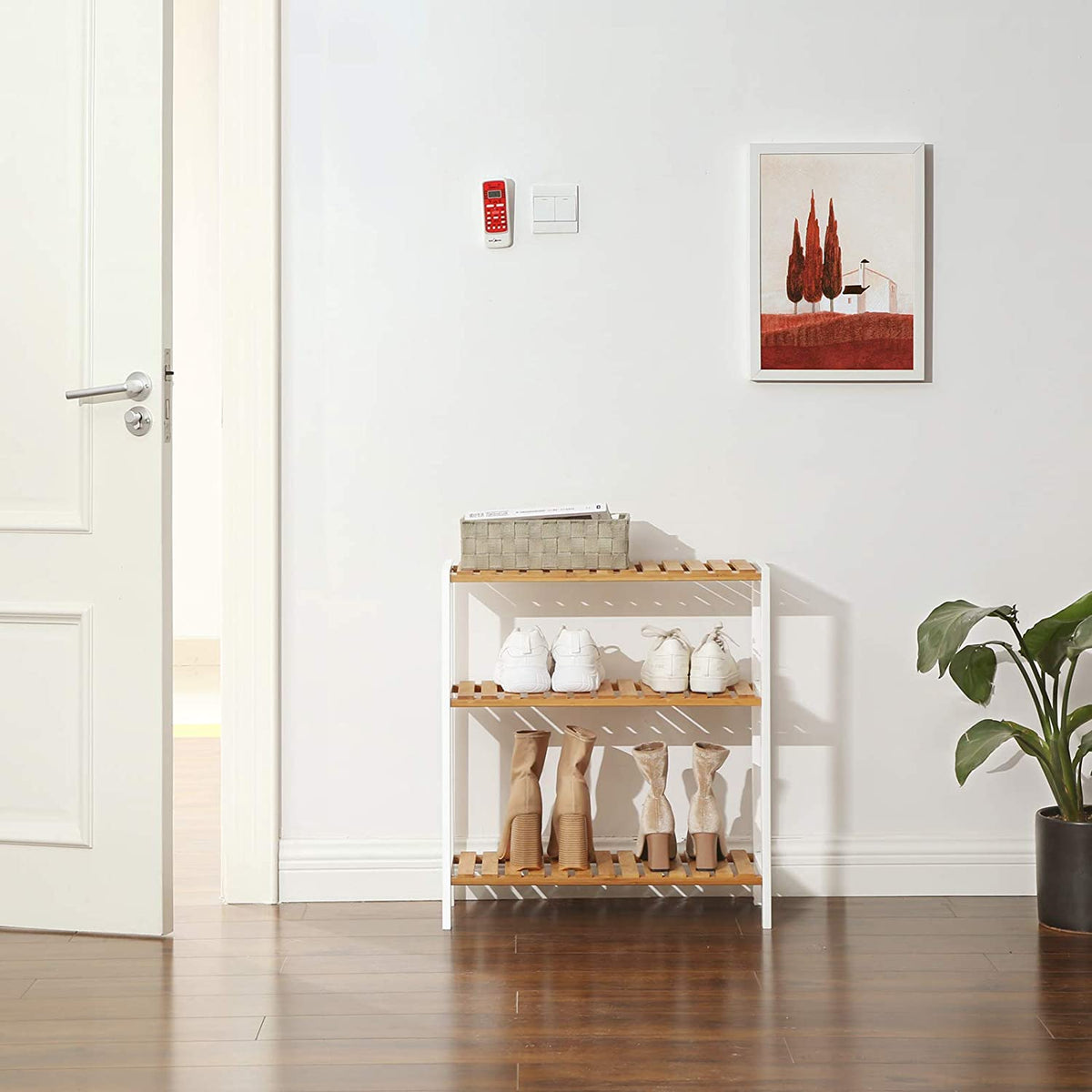 Bamboe Rek met 3 Planken – Opbergrek voor Badkamer, Hal of Keuken – 60 x 26 x 66 cm