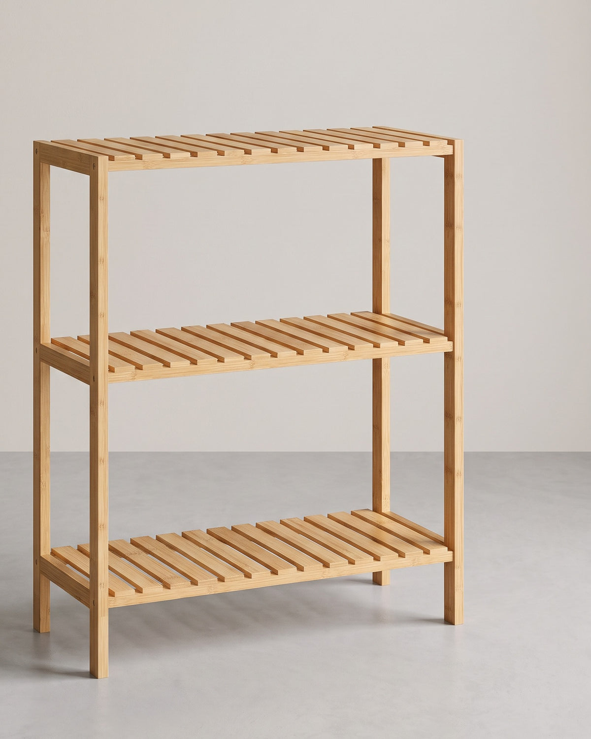 Bamboe Rek met 3 Planken – Opbergrek voor Badkamer, Hal of Keuken – 60 x 26 x 66 cm