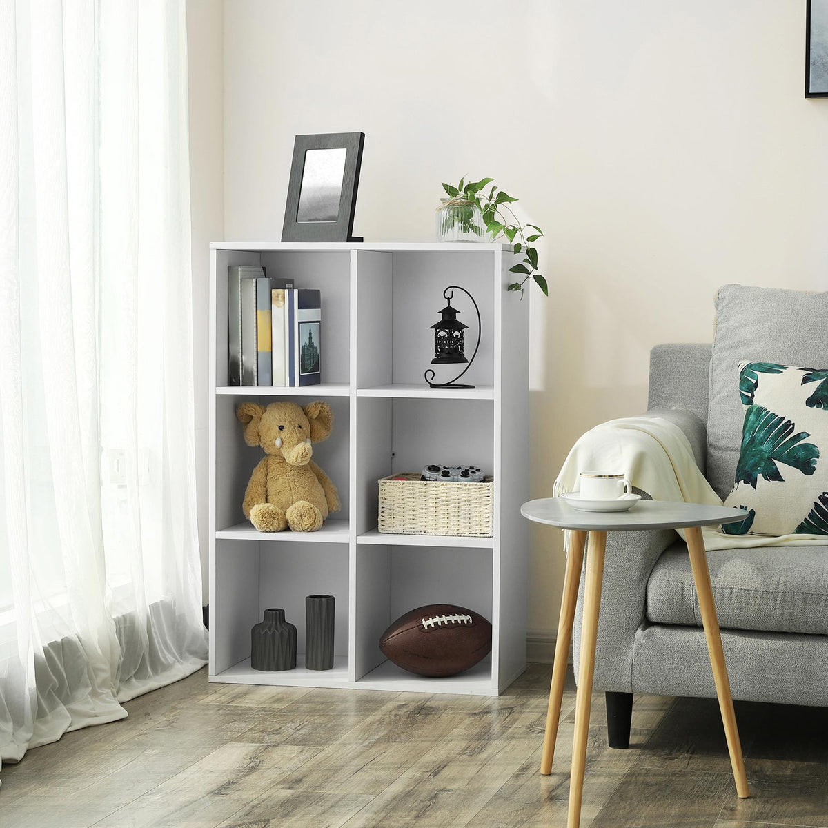 Boekenkast met 8 Vakken – Staand of Liggend als TV-meubel – Vintage Bruin – 65,5 x 30 x 129,5 cm