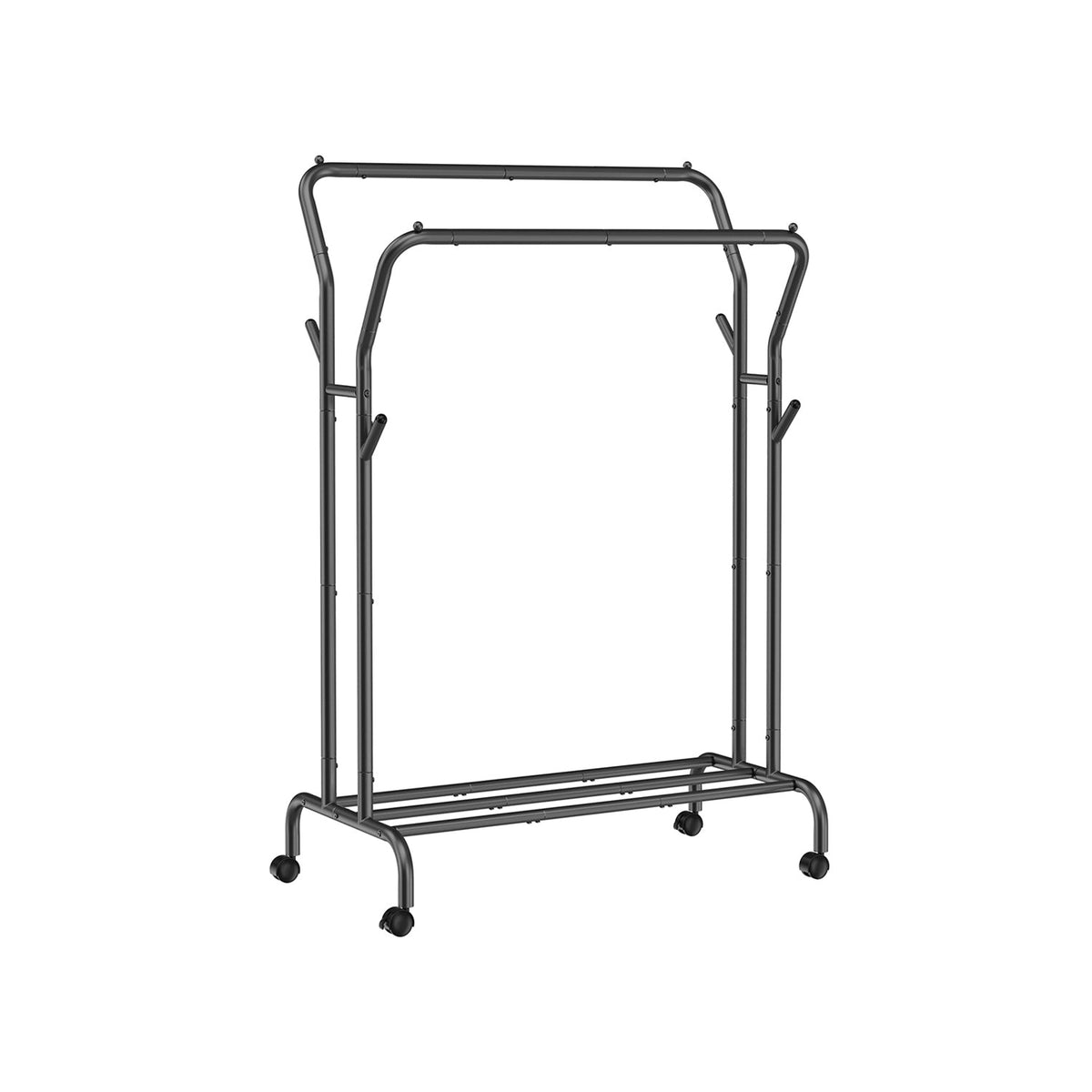 Yorbay Kinderkledingrek, bamboe, garderobestand, verstelbare dubbele stang, kindergarderobe met etages, opbergrek, ruimtebesparende kledingstandaard met kledingstang voor slaapkamer (natuur
