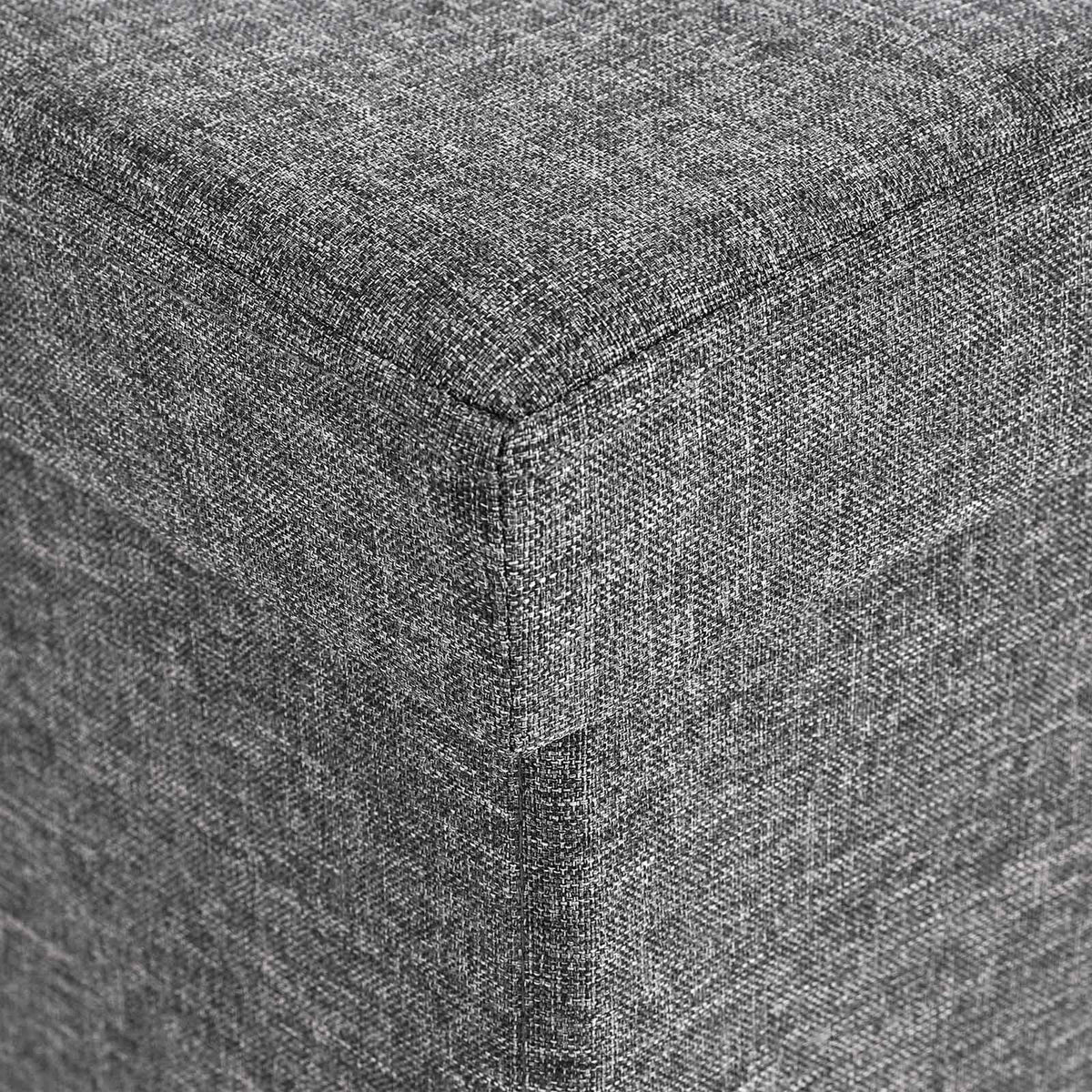 Opbergbank met Klapdeksel – Hocker in Linnenlook – Tot 300 kg – Donkergrijs – 110 cm