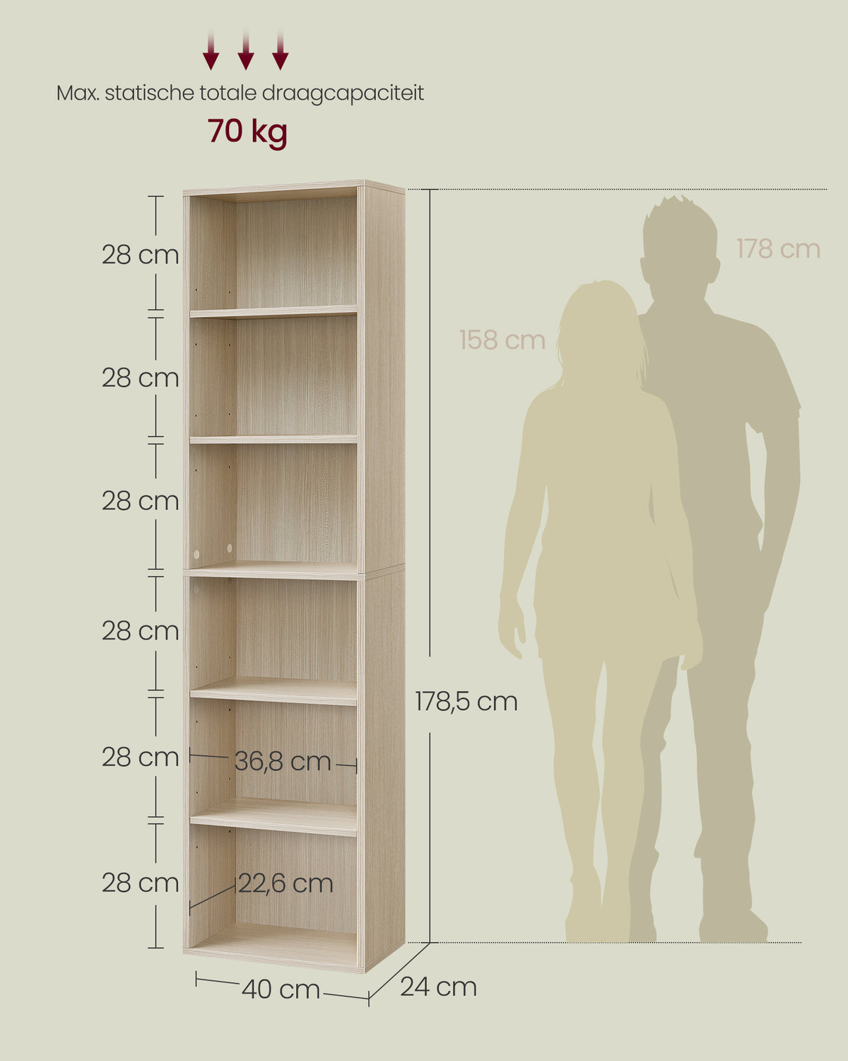 Modern Open Boekenkast – Ruim Staand Opbergrek Met Verstelbare Planken en Minimalistisch Design