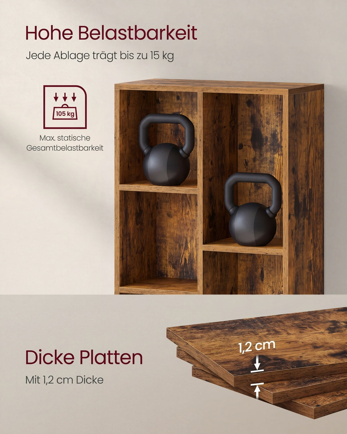 Boekenkast – Opbergkast – 5 of 7 Vakken – 50 x 24 x 80 of 106 cm