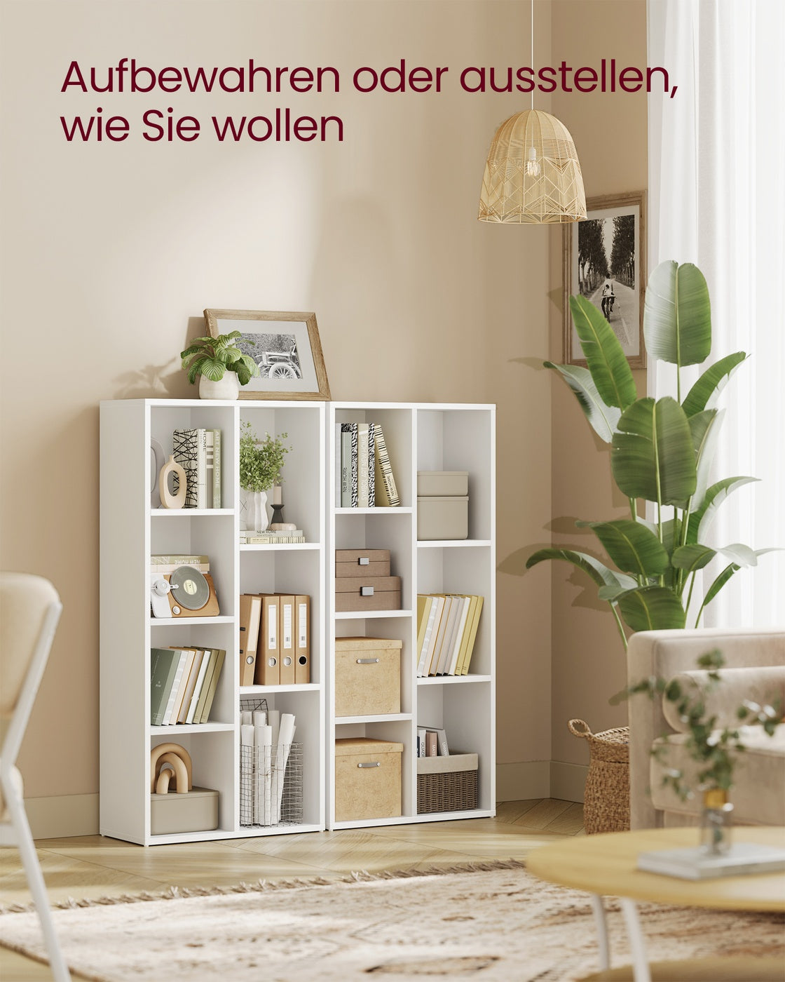 Boekenkast – Opbergkast – 5 of 7 Vakken – 50 x 24 x 80 of 106 cm