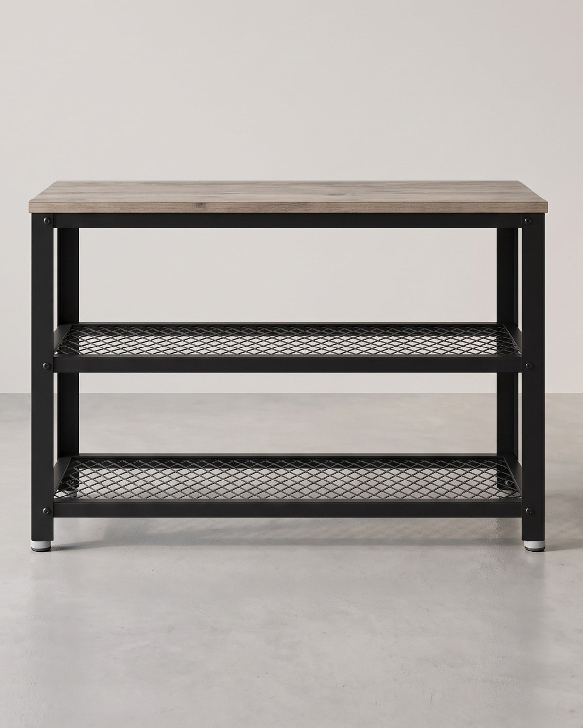 Schoenenbank met 2 Gaasplanken – Zitbank tot 90 kg – Stalen Frame & Verstelbare Voetjes – 73 cm