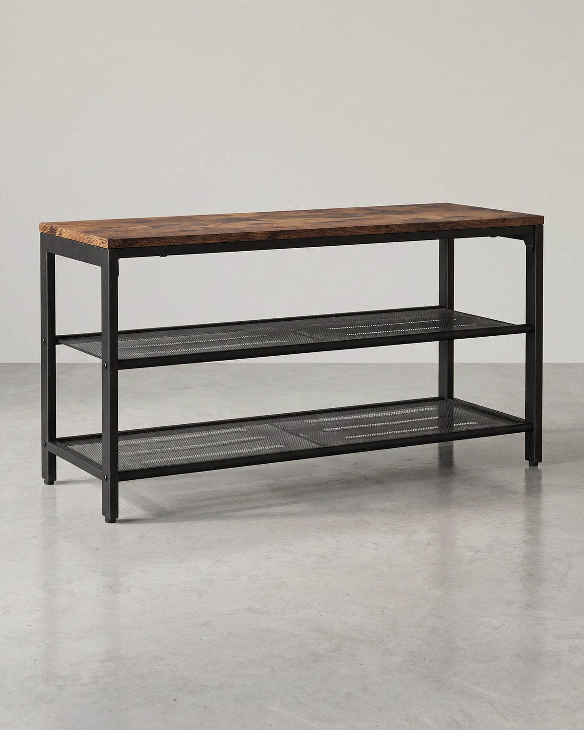 Schoenenbank Industrieel – 2 Gaasplanken – Zitbank tot 90 kg – Vintage Bruin – 80 cm