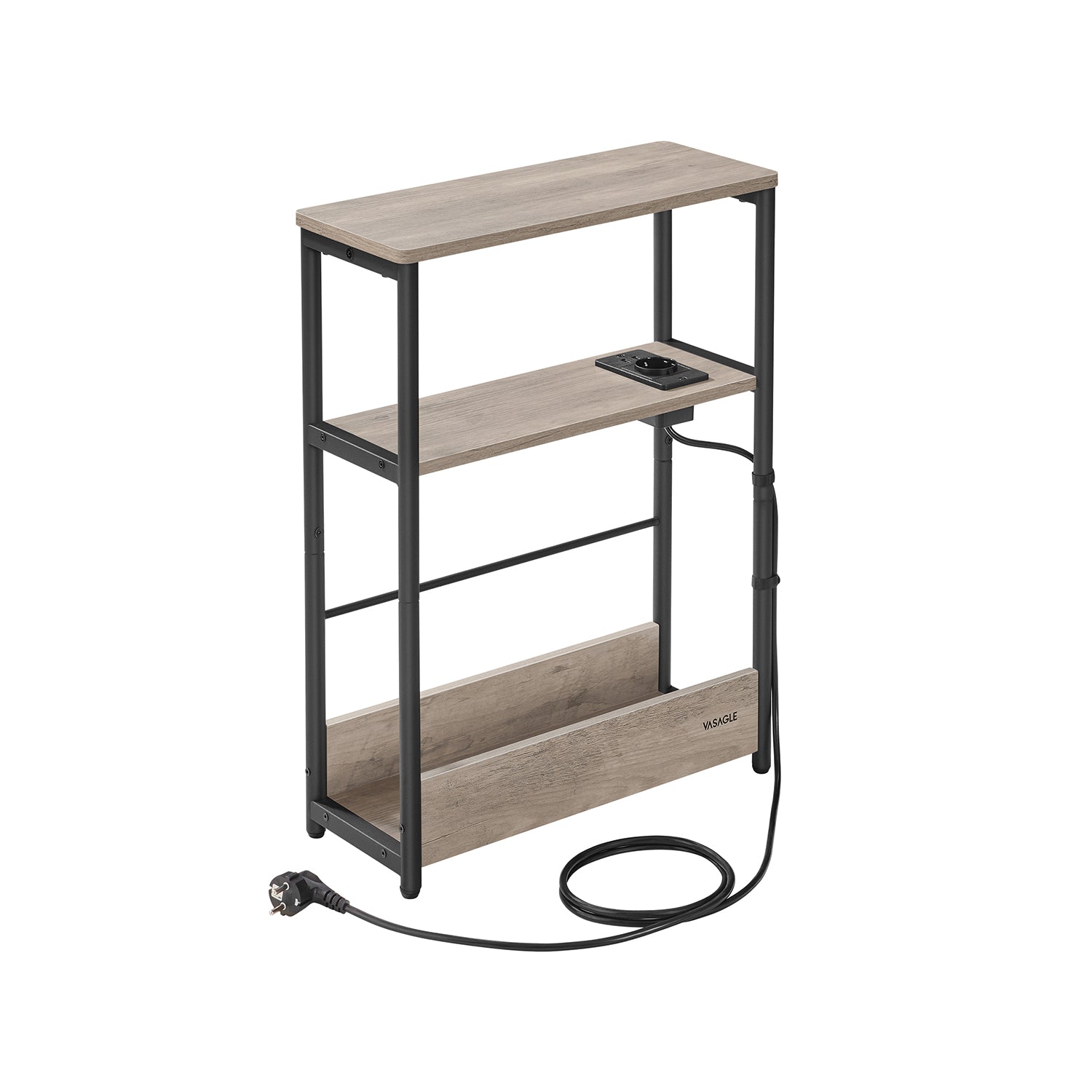 Bijzettafel – Smal – 3 Planken – Oplaadfunctie