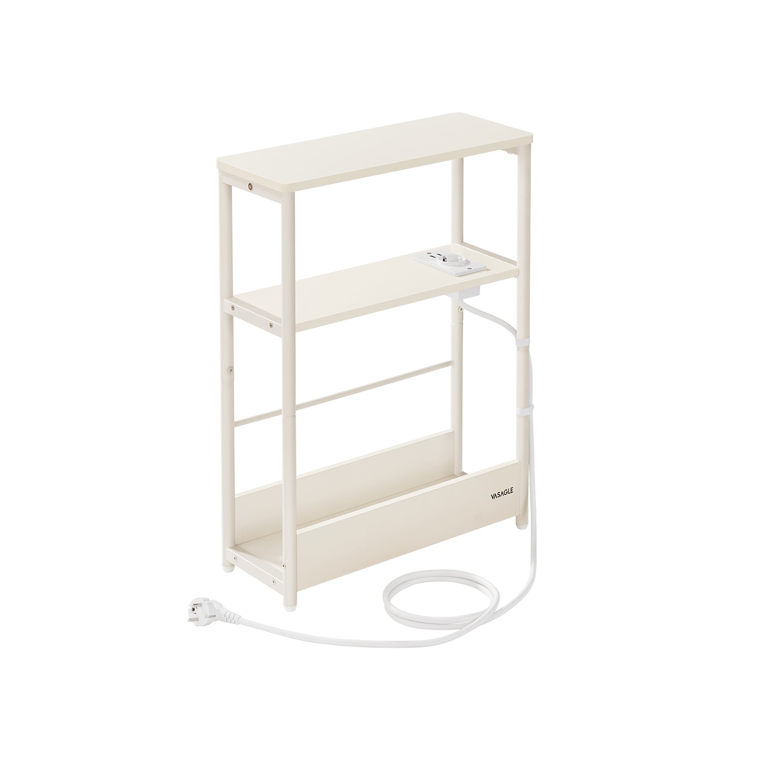 Bijzettafel – Smal – 3 Planken – Oplaadfunctie