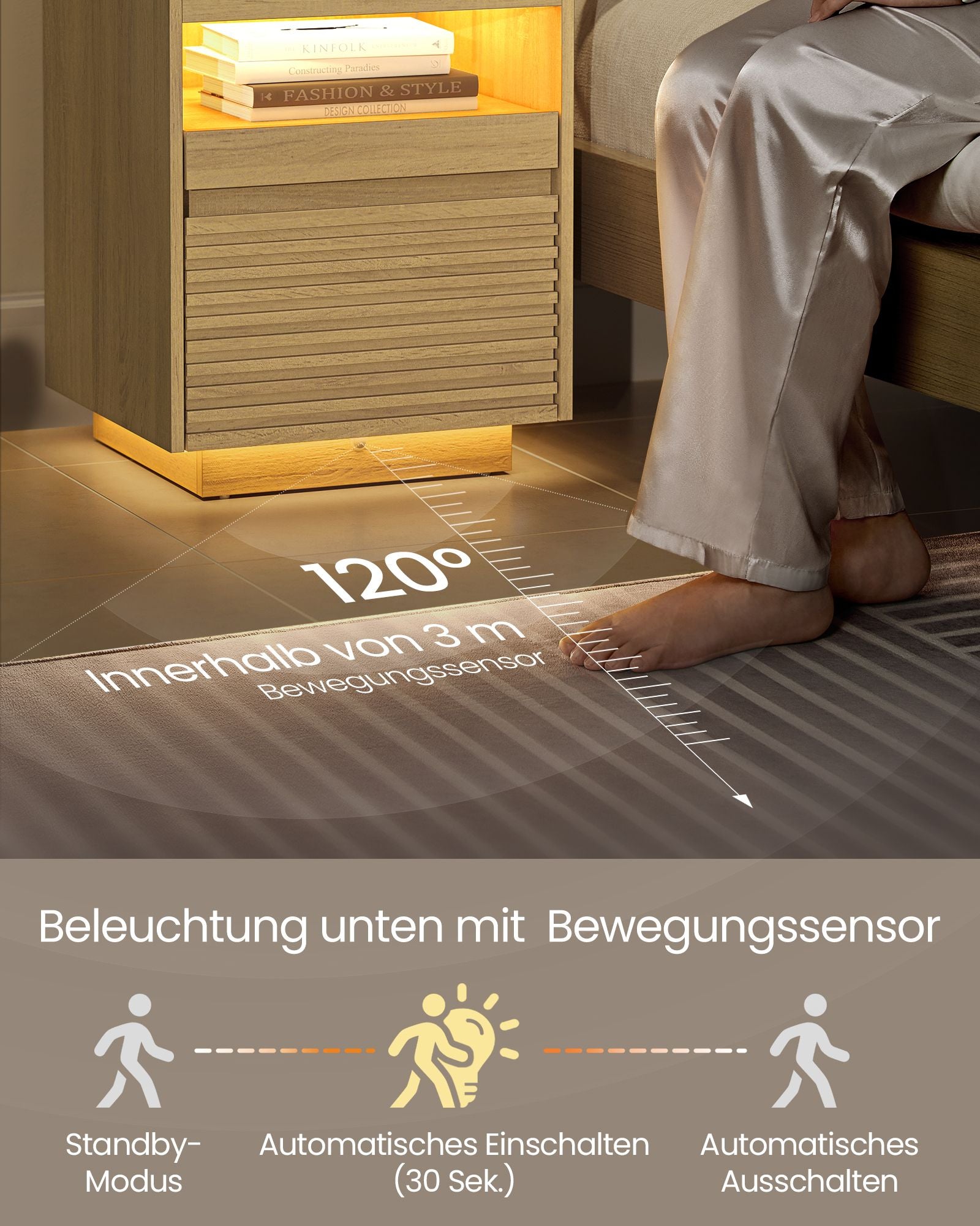 Nachtkastje onderlicht met bewegingssensor