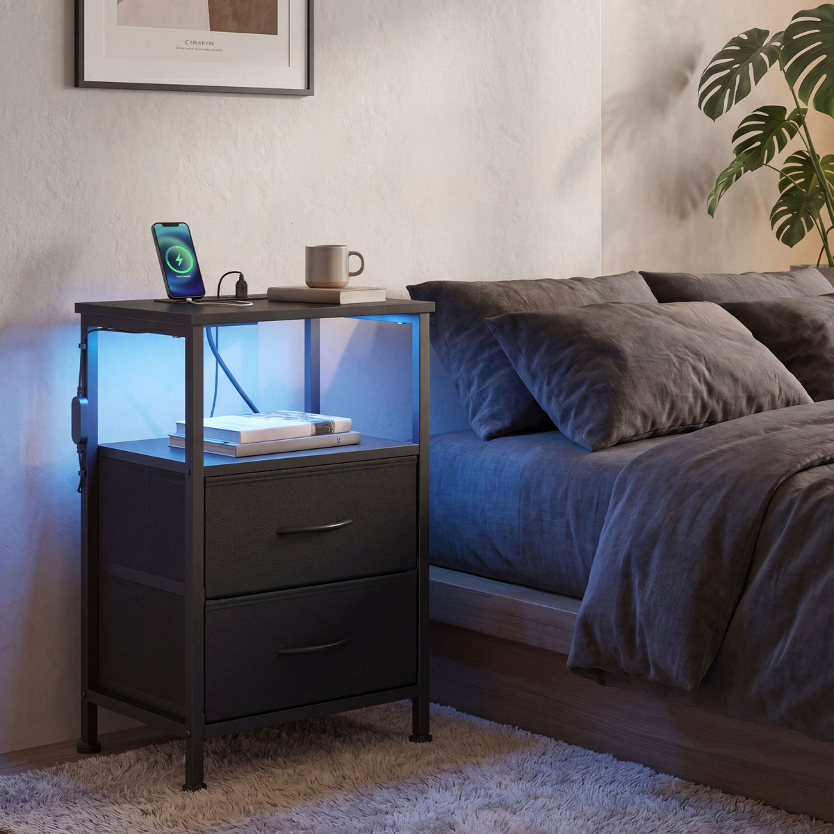 Nachtkastje - Bellah Collectie - Laadstation - App Gestuurde LED Verlichting