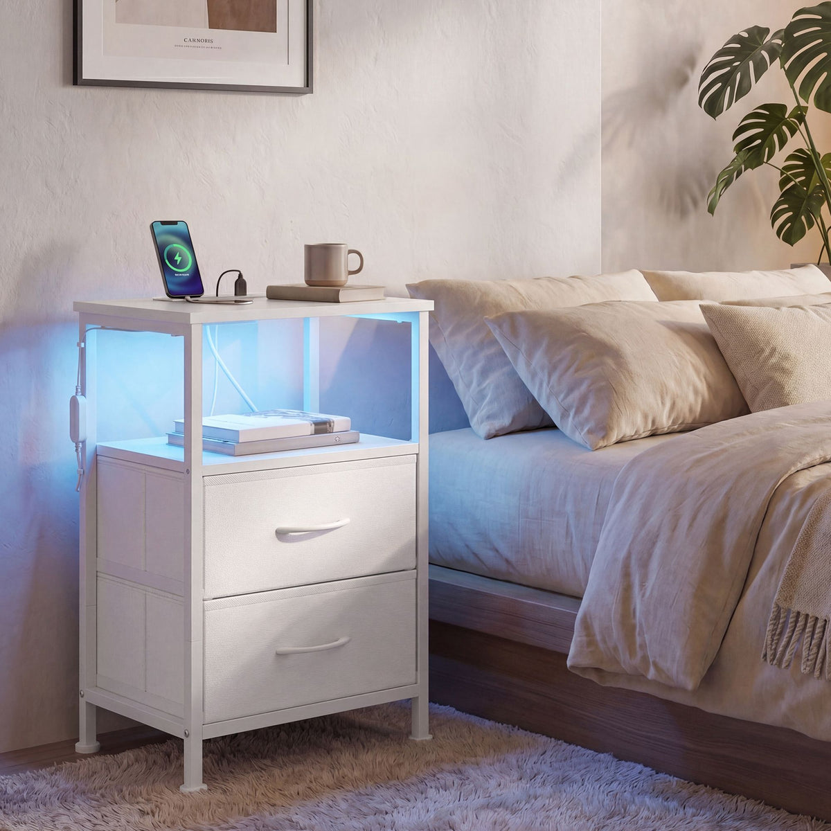 Nachtkastje - Bellah Collectie - Laadstation - App Gestuurde LED Verlichting