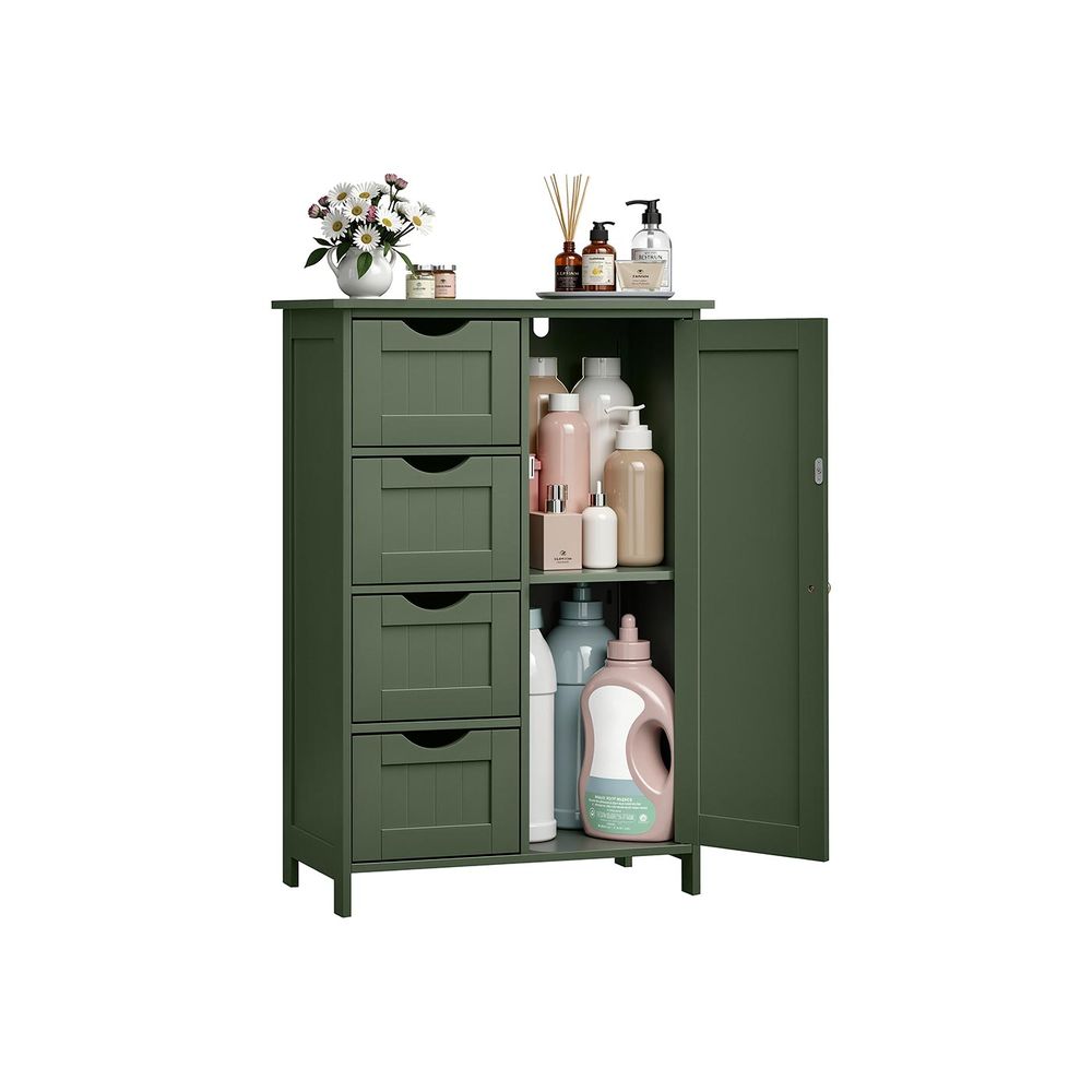 Badkamerkast - Ladekast - Opbergkast met Deur en Lades - 55 x 30 x 82 cm
