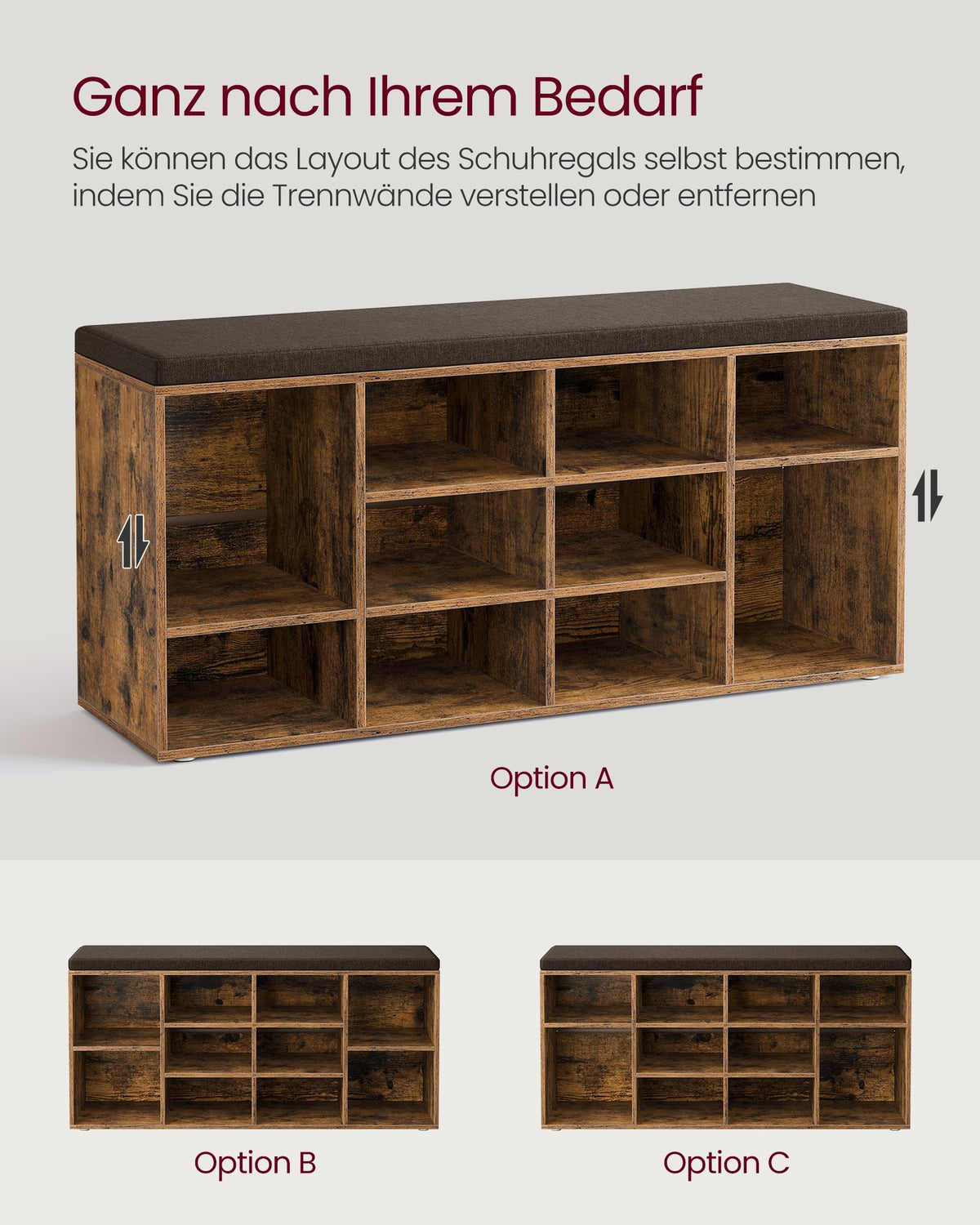 Schoenenbank met Opbergruimte – Verstelbare Planken – Linnenlook Bekleding – Tot 136 kg