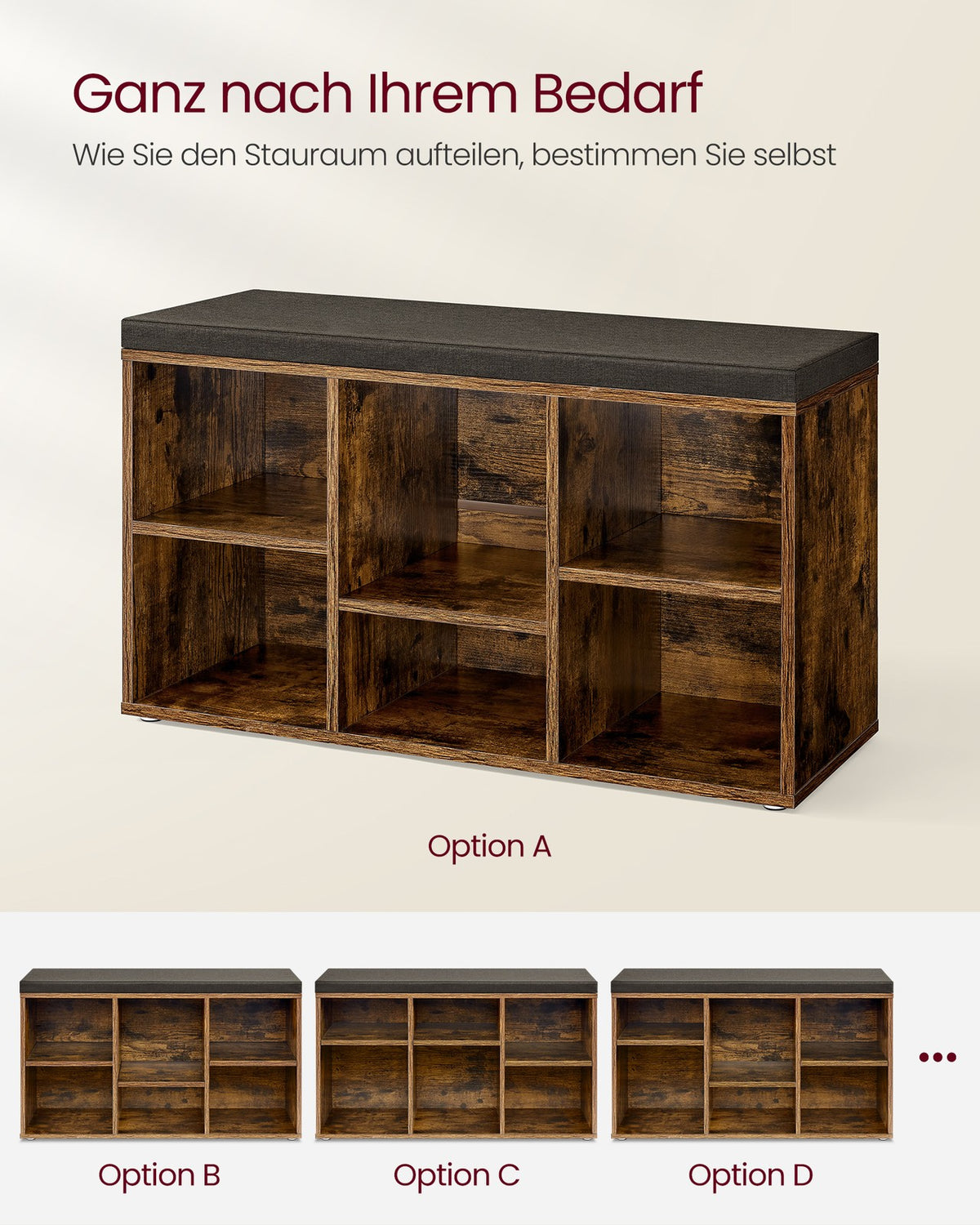 Schoenenbank met Opbergruimte – Verstelbare Planken – Linnenlook Bekleding – Tot 136 kg