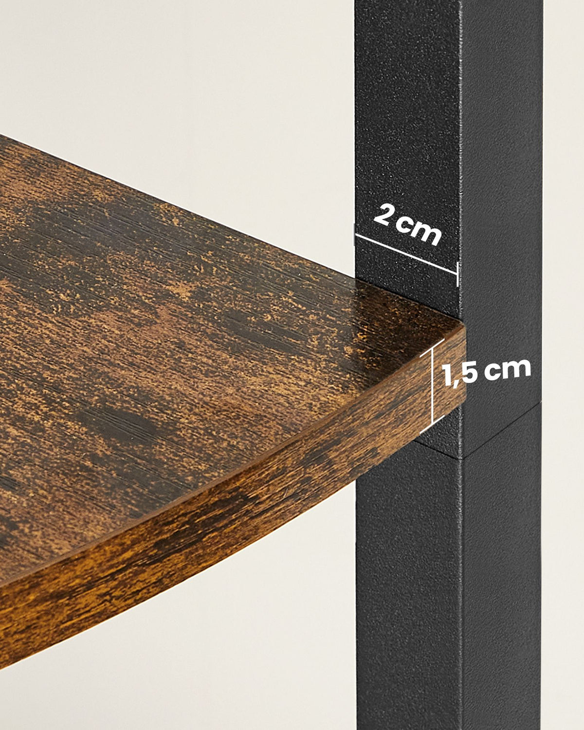 Hoekrek met 5 Planken – Staand Hoekregaal met X-Frame – Industrieel Design – 160 cm Hoog