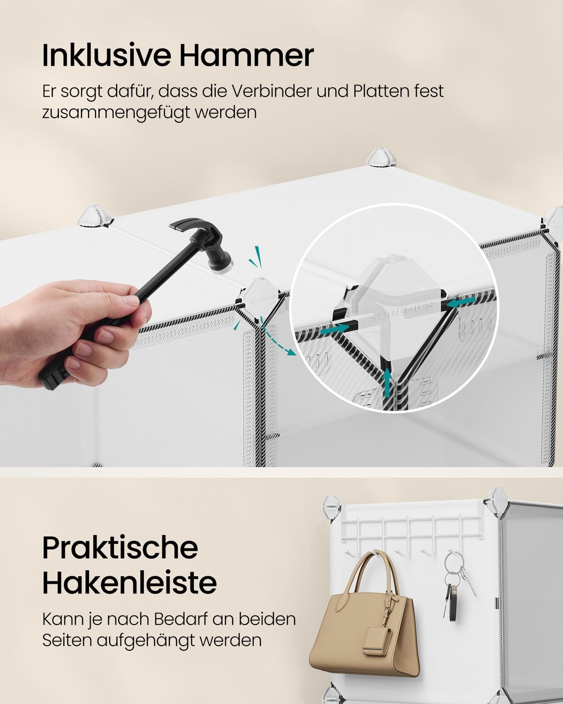 Schoenenkast van Kunststof – 8 Vakken met Doorzichtige Klepdeurtjes – Modulair – Tot 32 Paar