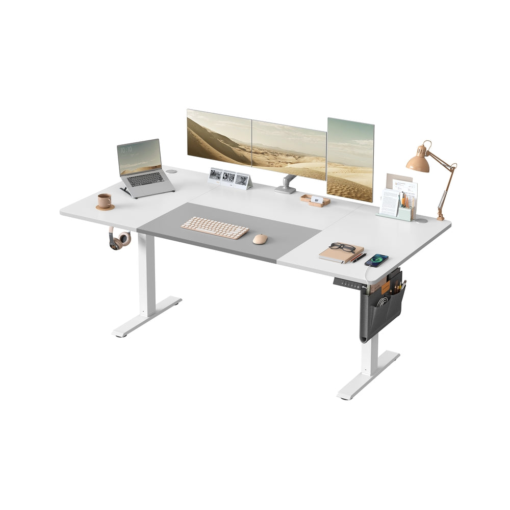 Elektrisch Bureau Wit Grijs 180 x 80 cm