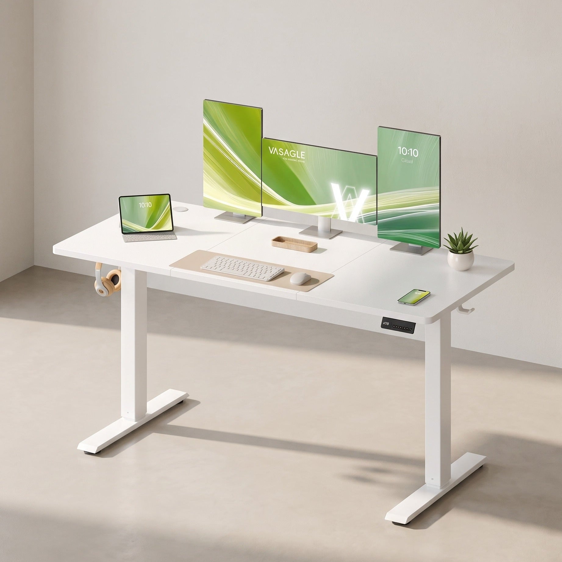 Zit Sta Bureau Elektrisch – In Hoogte Verstelbaar 72-120 cm – Geheugenfunctie – Kabelbeheer – Industrieel Design