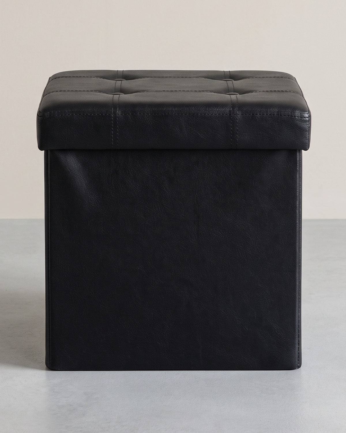 Opvouwbare Opbergbank van Kunstleer – Hocker met Gecapitonneerd Deksel – Ook als Voetenbank – 76 cm