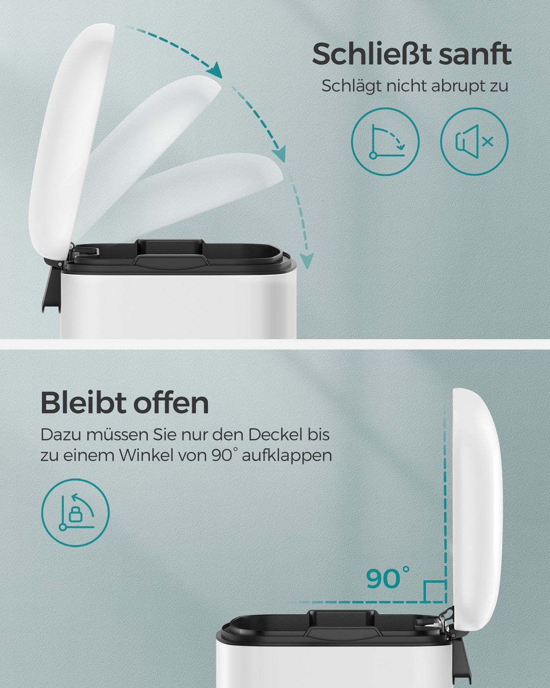 Pedaalemmer 30 Liter – Prullenbak met Softclose-deksel – Uitneembare Binnenemmer – 34 x 25 x 61,5 cm