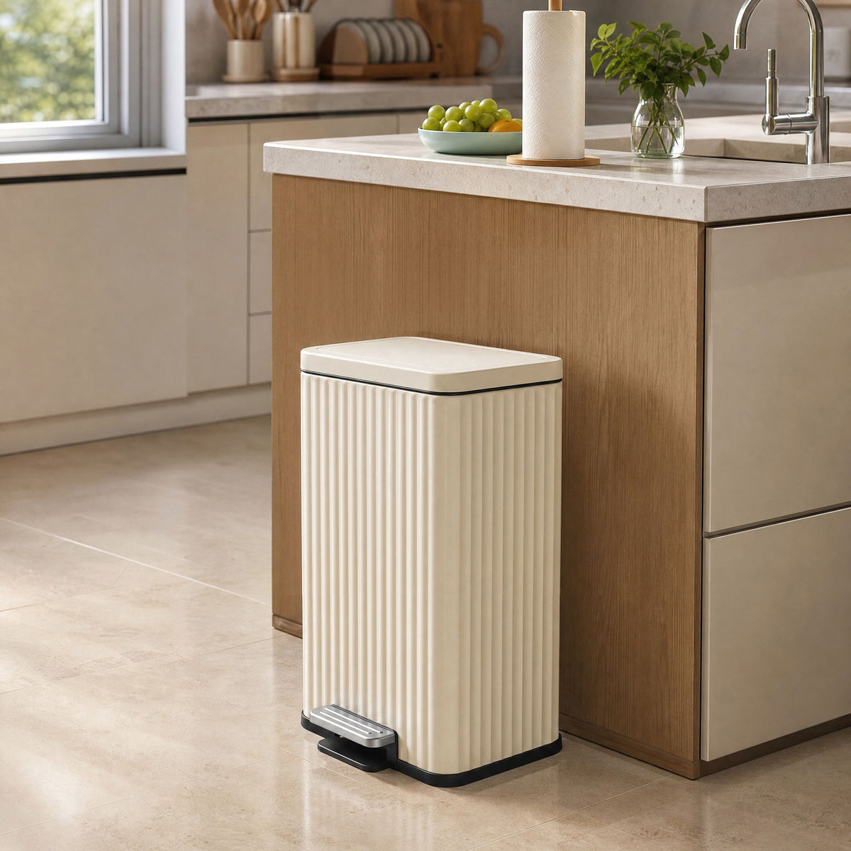 Vuilnisemmer Keuken – 50 Liter – Pedaalemmer Met Softclose Deksel – Stalen Binnenemmer – Inclusief 15 Vuilniszakken