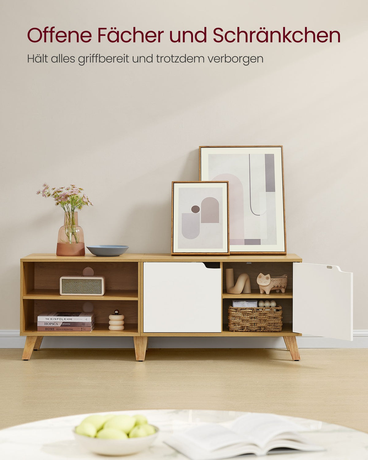 TV-Meubel – 1 of 2 Deuren – 120 of 140 cm Breed – Scandinavisch – met Open Vak