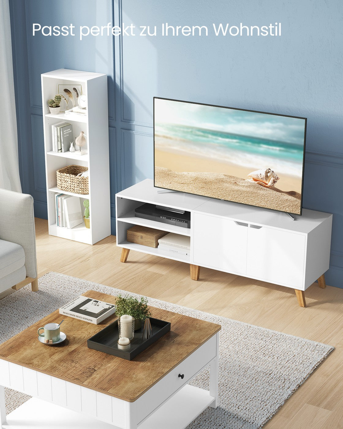 TV-Meubel – 1 of 2 Deuren – 120 of 140 cm Breed – Scandinavisch – met Open Vak