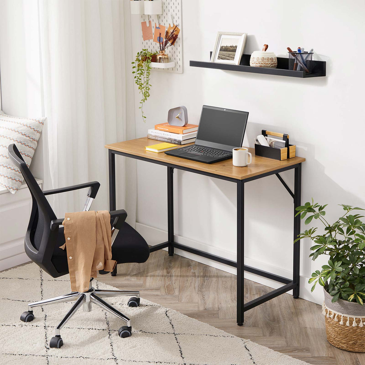 Bureau Industrieel – Houtlook met Stalen Frame – Computerbureau tot 50 kg