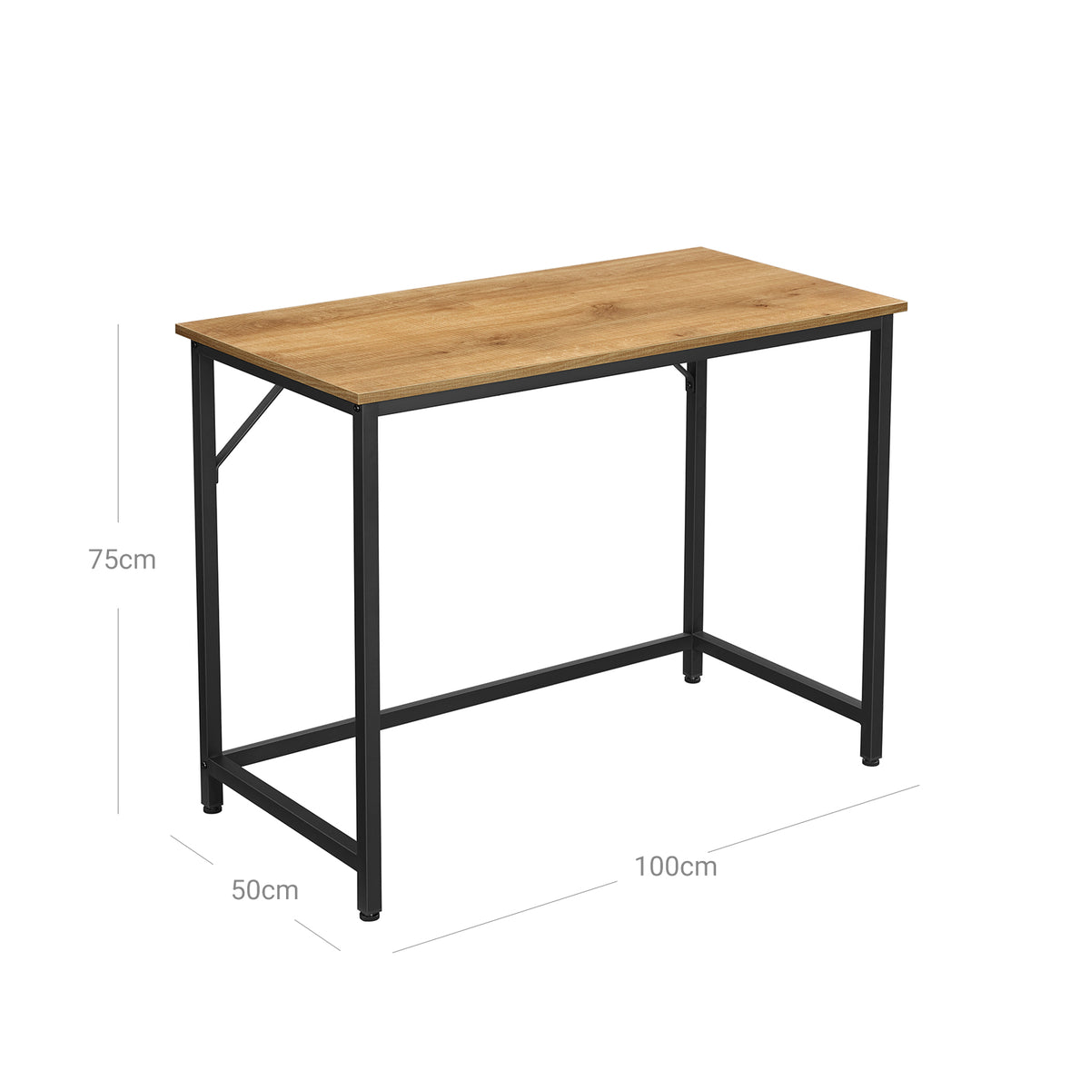 Bureau Industrieel – Houtlook met Stalen Frame – Computerbureau tot 50 kg