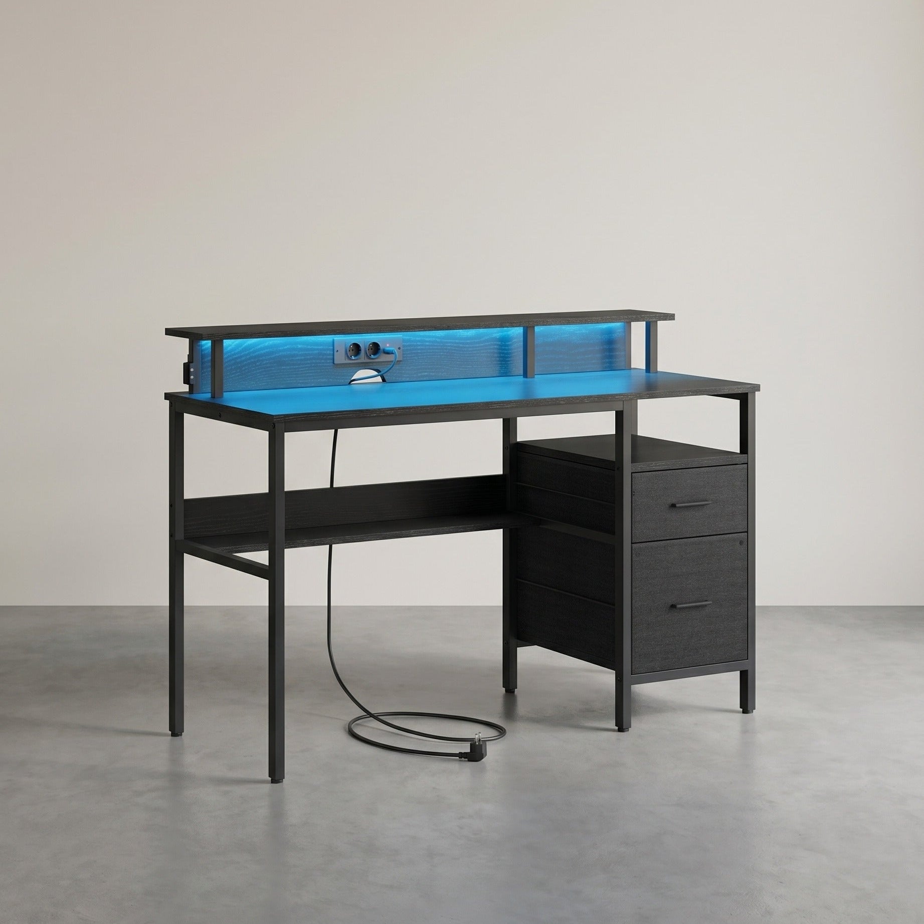 Bureau met Lades - Computertafel met USB en Stopcontact