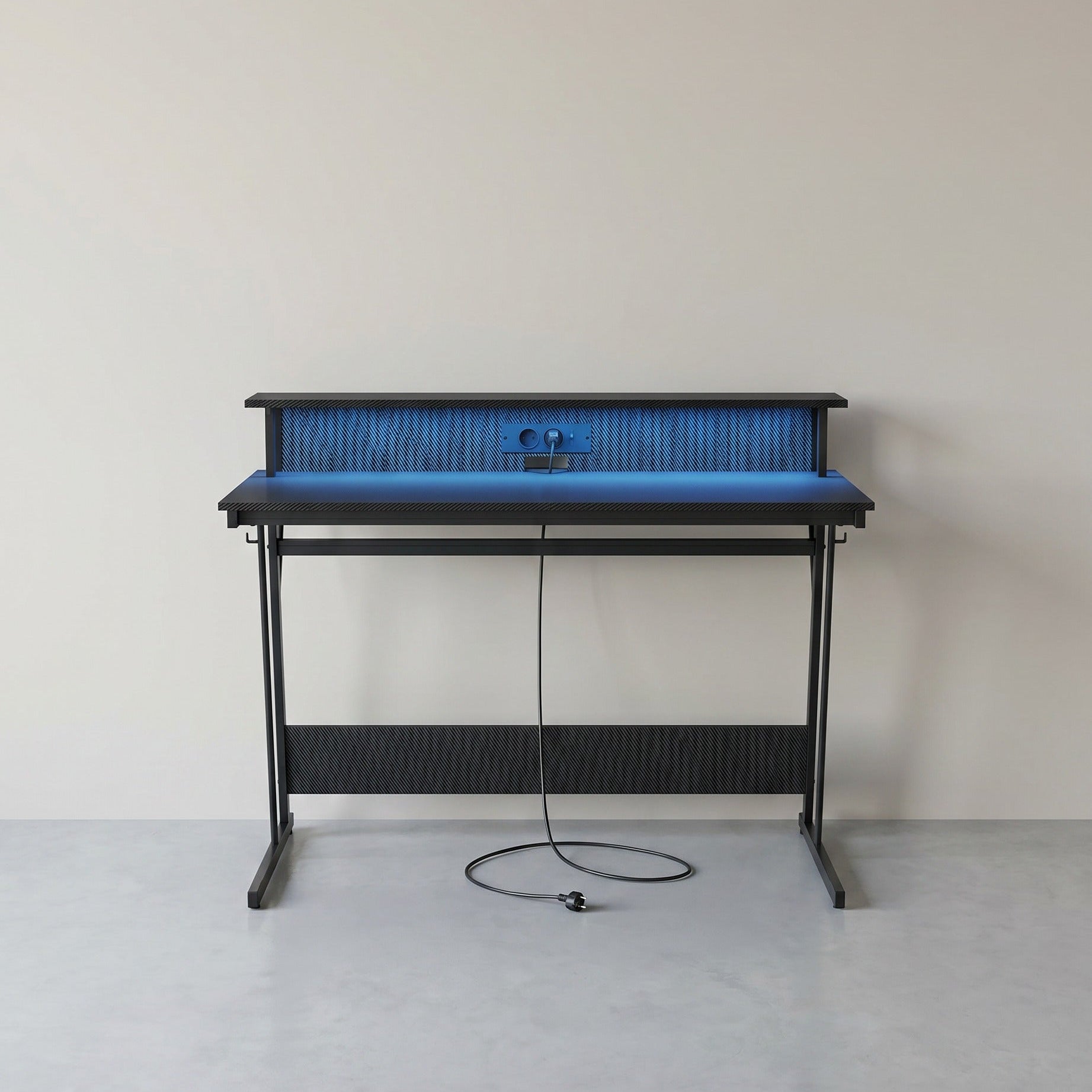 Gamebureau met LED - Gaming Tafel met Stopcontact en USB-aansluiting