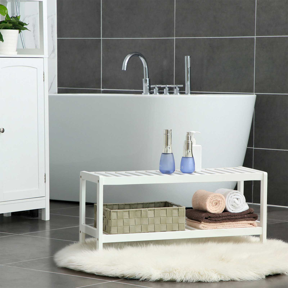 Schoenenrek van Bamboe – 2 Etages – Compact en Licht – 70 x 26 x 33 cm