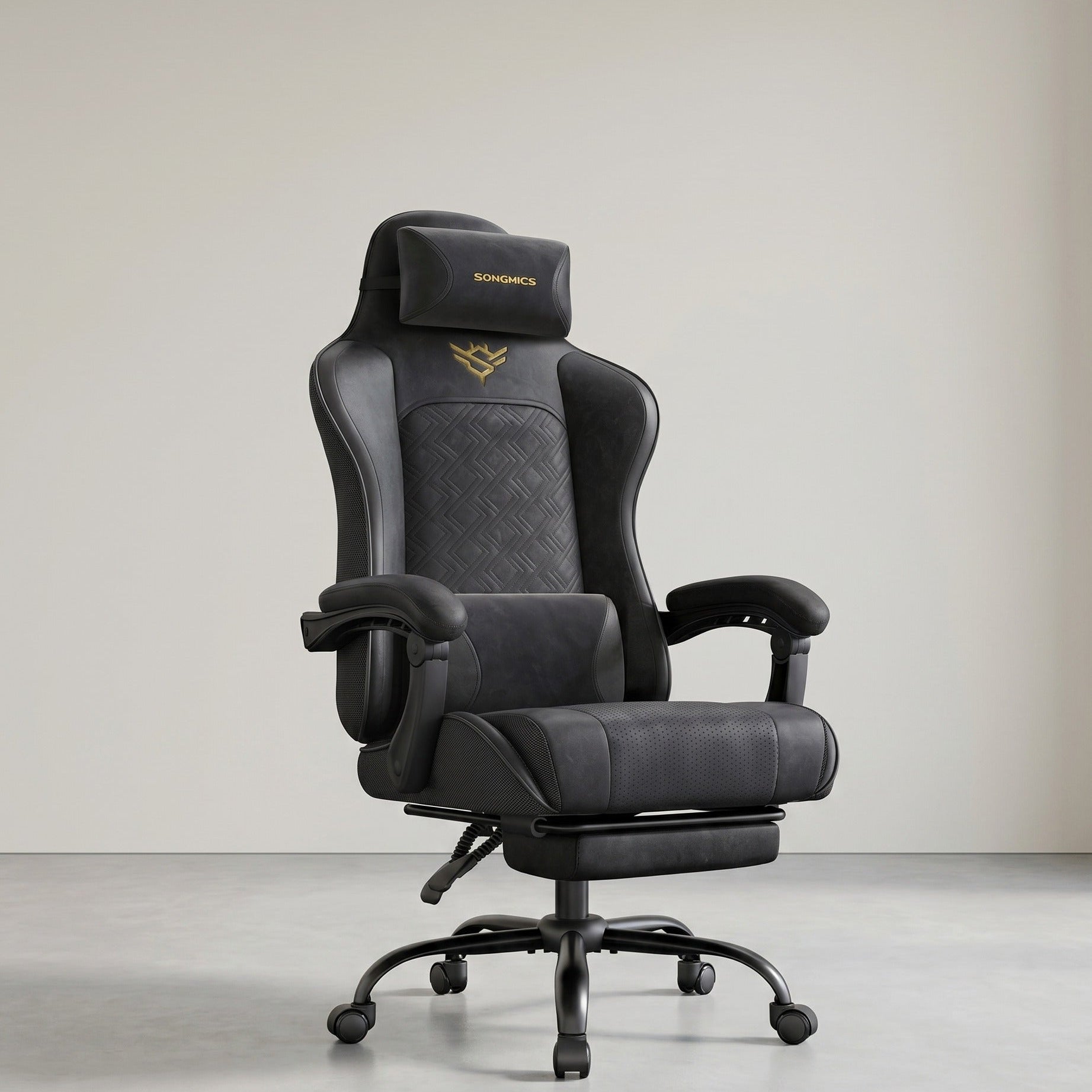 Gamestoel Ergonomisch – Met Voetsteun – Synchroonmechanisme – Volledig Verstelbaar