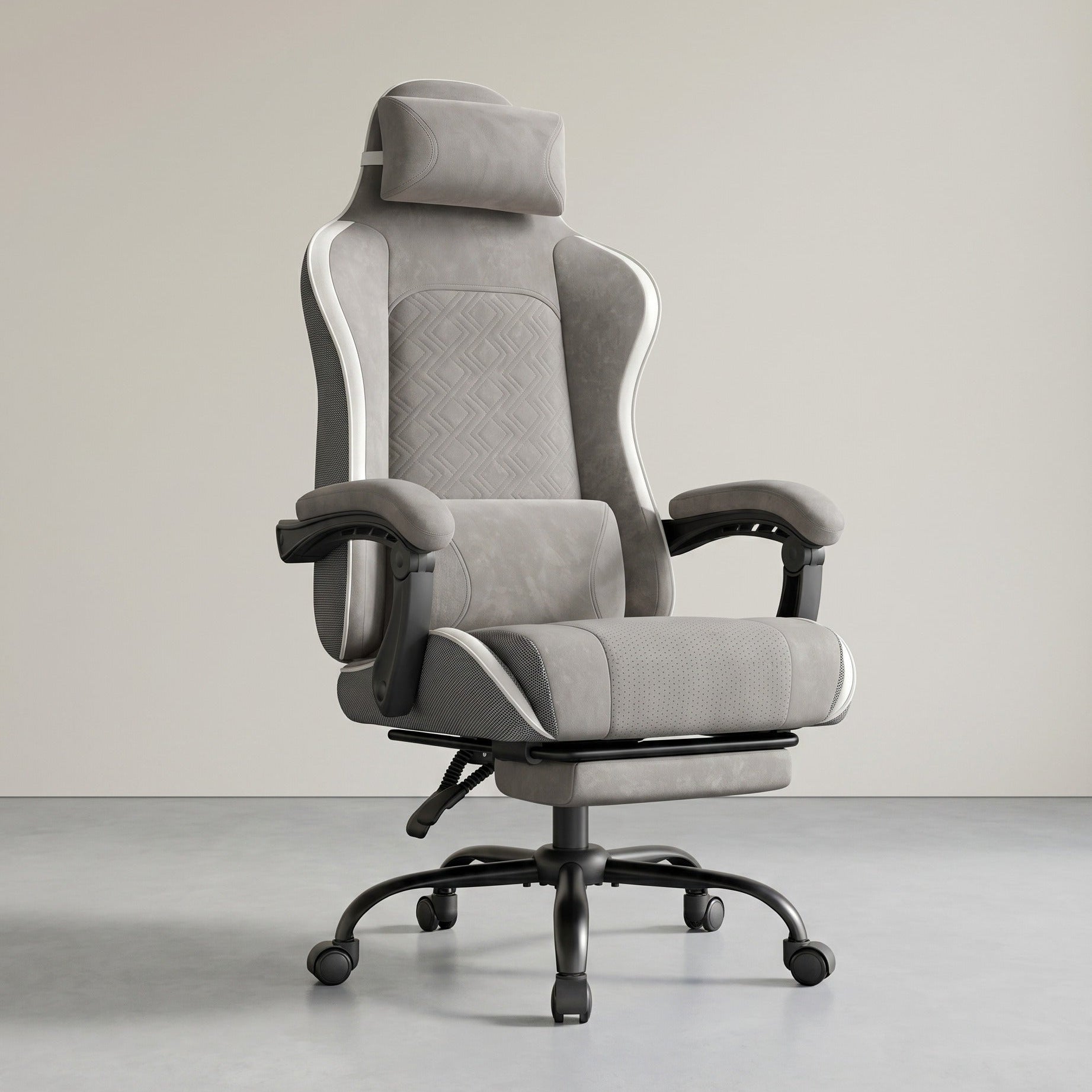 Gamestoel Ergonomisch – Met Voetsteun – Synchroonmechanisme – Volledig Verstelbaar