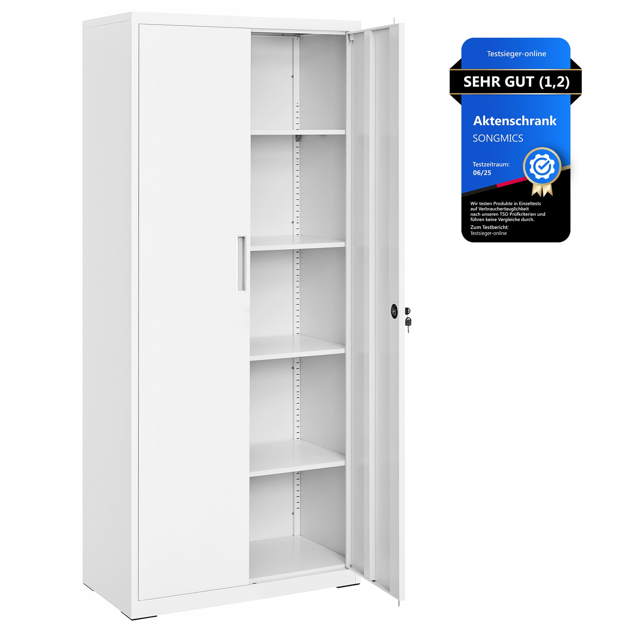 Metalen Archiefkast 180 cm Wit