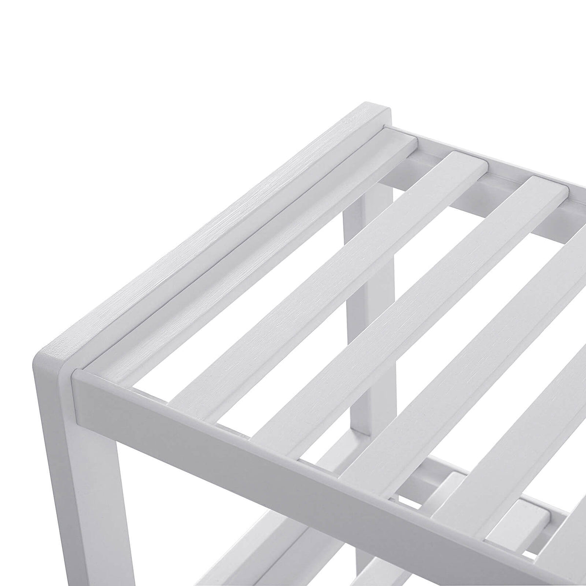Bamboe Schoenenrek Wit – 3 Etages – Open Opbergrek voor Hal of Badkamer – 70 x 26 x 55 cm